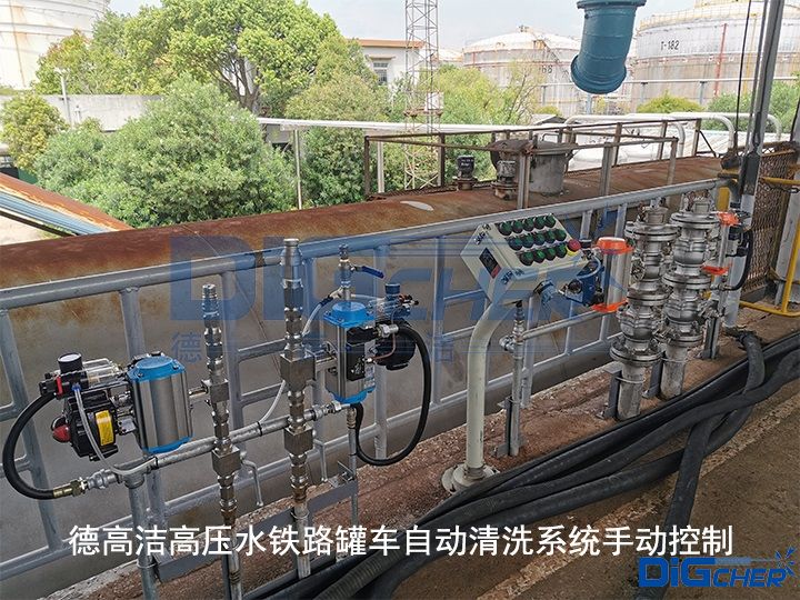 德高潔高壓水鐵路罐車自動清洗係統手動（dòng）控製