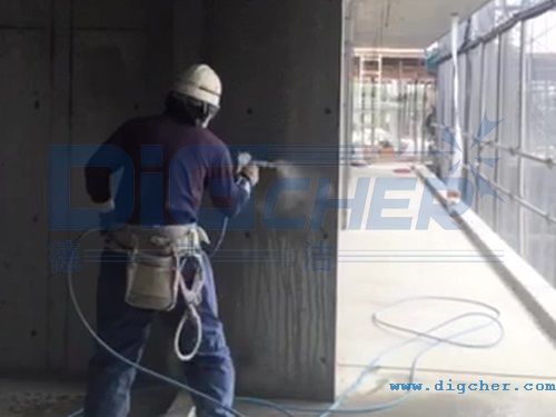 高壓水混凝（níng）土牆麵作業