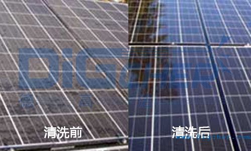 太（tài）陽能電池（chí）板清洗前後對比